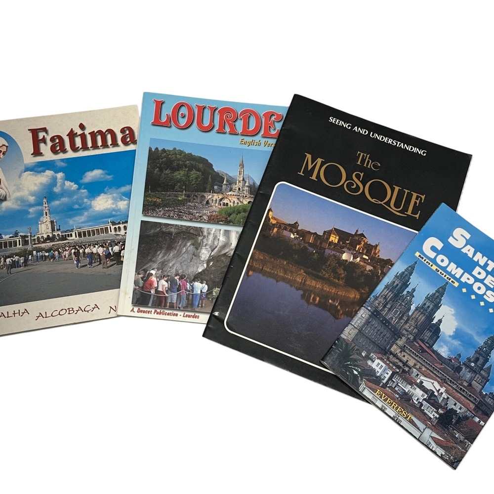 Vtg Guidebook Fatima Lourdes Santiago The Mosque Excellent Religious Travel Souv
